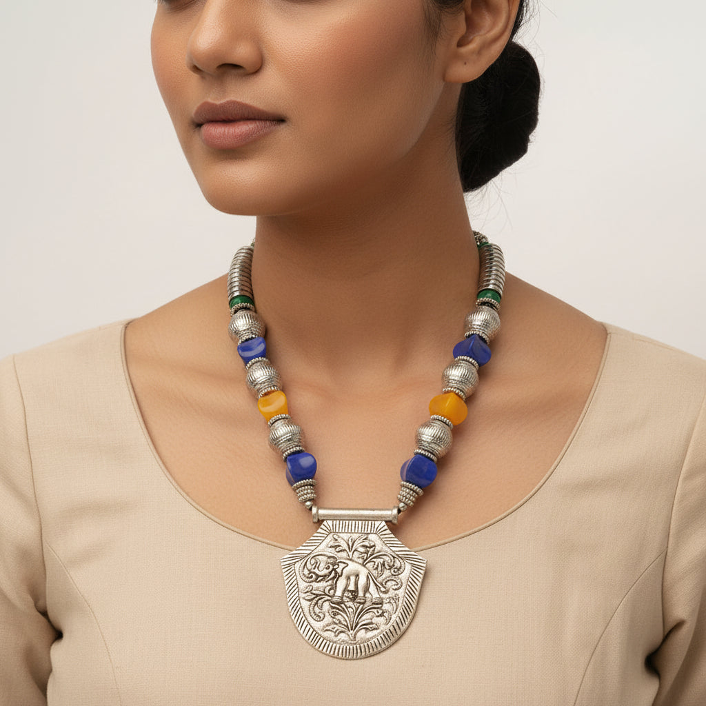 Sumitra- Oxidised Necklace Set