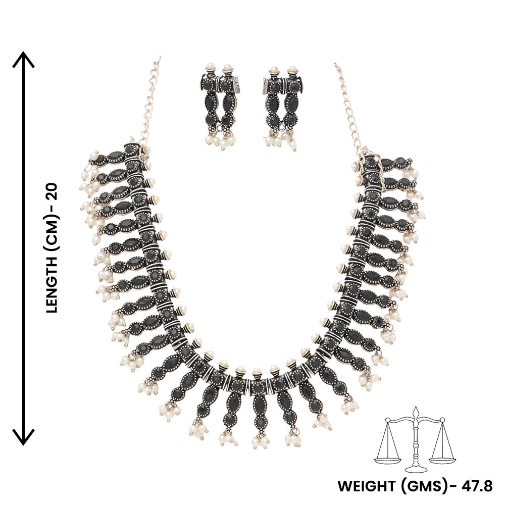 Kanthi – Silver-Toned Brass Necklace Set