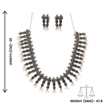 Kanthi – Silver-Toned Brass Necklace Set