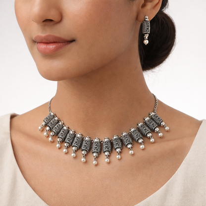 Surangana- Oxidised Necklace Set
