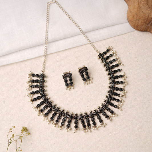 Shrivatsa- Oxidised Necklace Set
