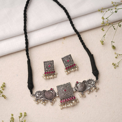 Shubhrangi – Oxidised Brass Necklace Set