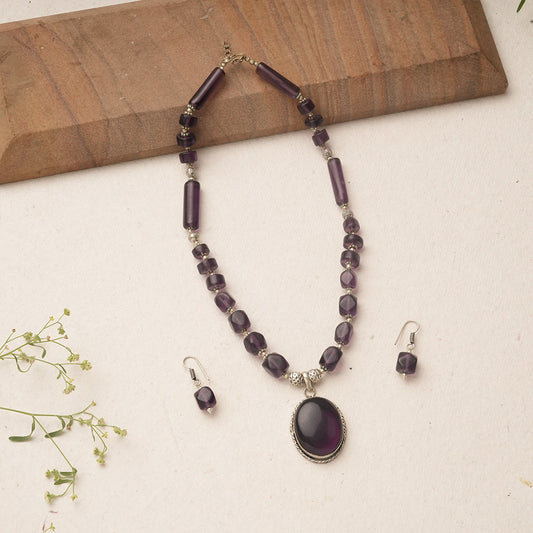 Tanirik- Stone-Studded Long Necpiece Set