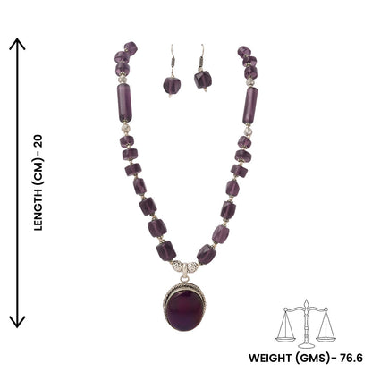 Tanirik- Stone-Studded Long Necpiece Set