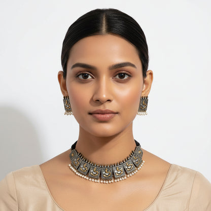 Manorama- Hanging pearl neckpiece set