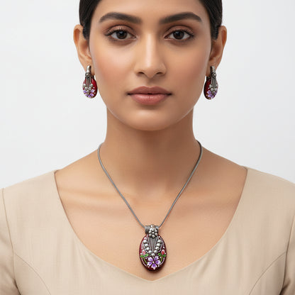 Aarshiya- Colorful Oxidised Neckpiece set