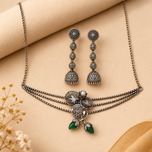 Oxidised Neckpiece Set