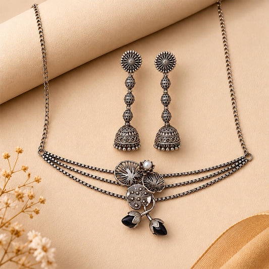 Oxidised Neckpiece Set