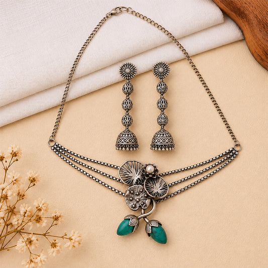 Oxidised Neckpiece Set