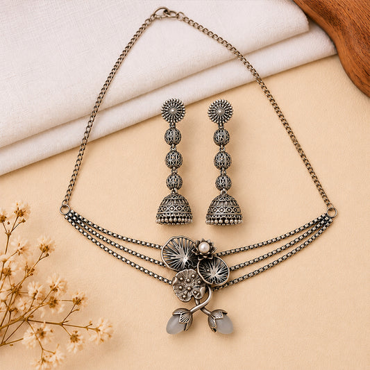 Oxidised Neckpiece Set