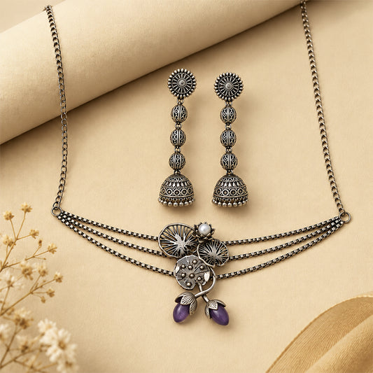 Oxidised Neckpiece Set