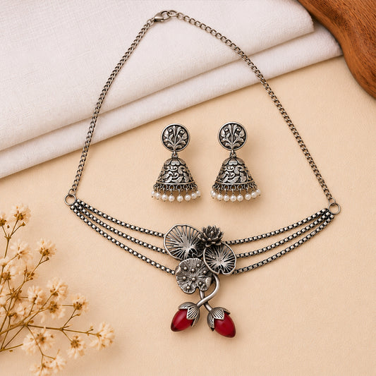 Oxidised Neckpiece Set
