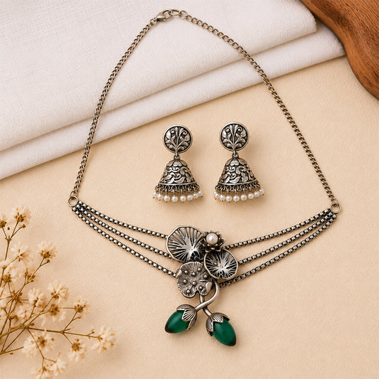Oxidised Neckpiece Set