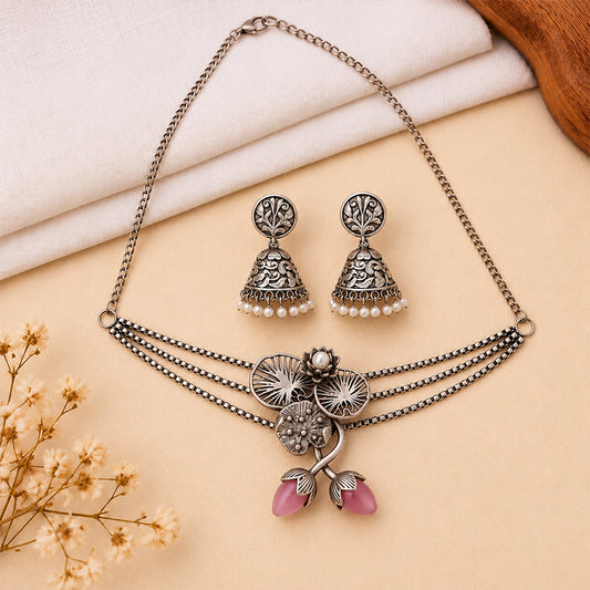 Oxidised Neckpiece Set