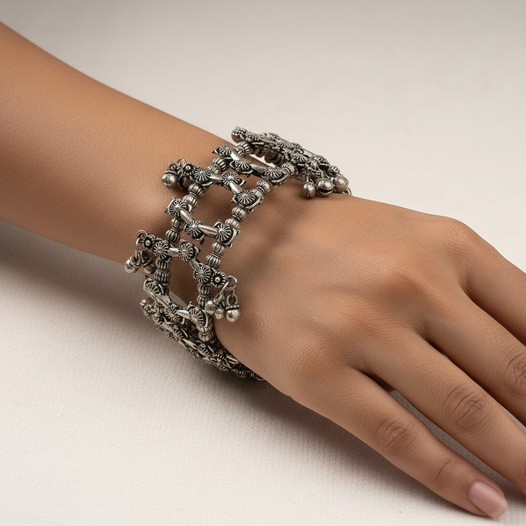 Jhanak- Oxidised brass bracelet.