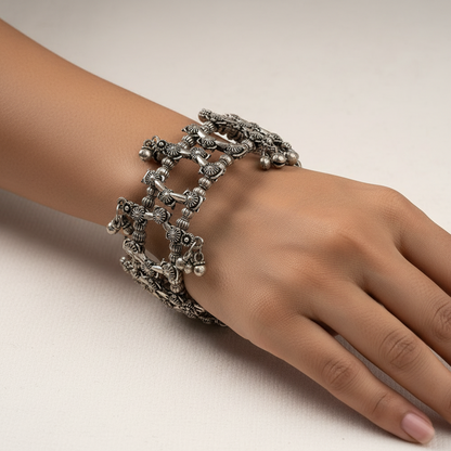 Jhanak- Oxidised brass bracelet.