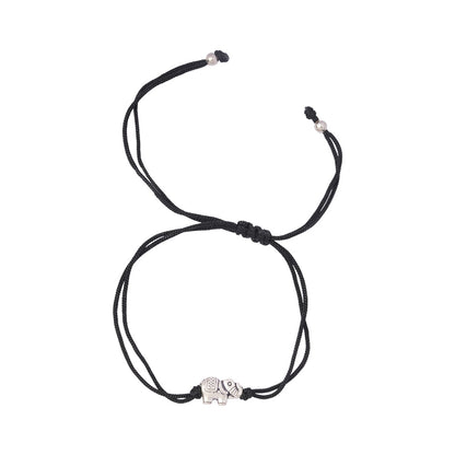 Airavat- Silver oxidised charm bracelet