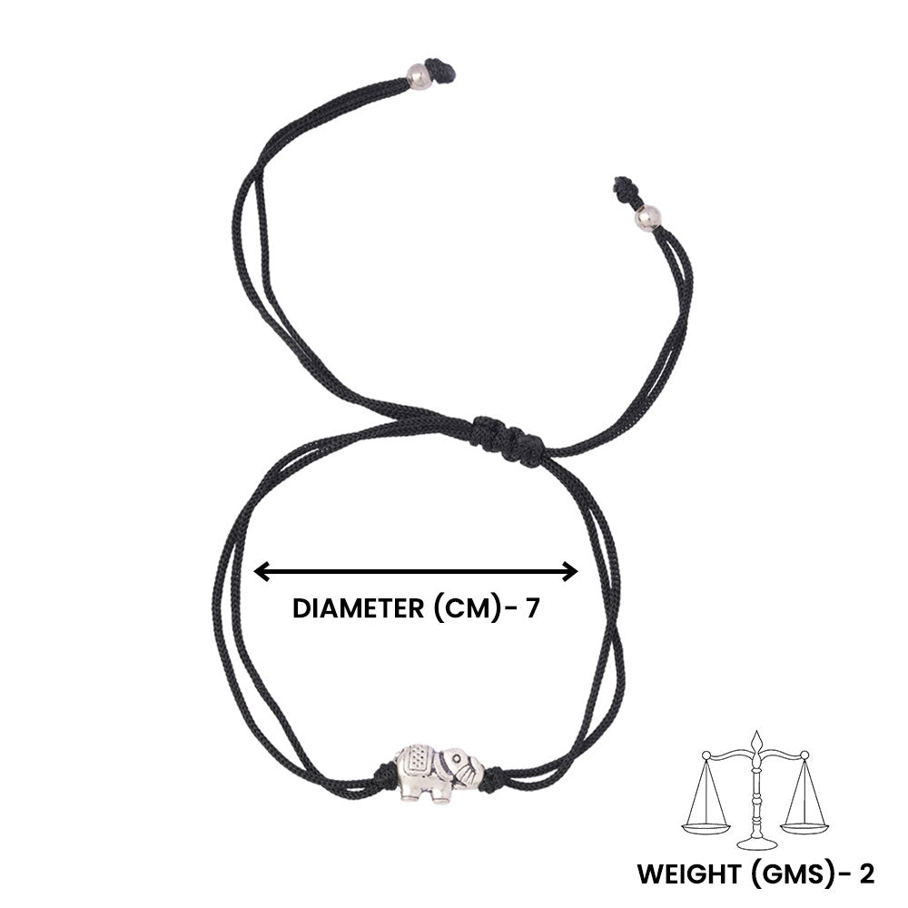 Airavat- Silver oxidised charm bracelet