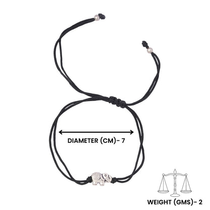 Airavat- Silver oxidised charm bracelet