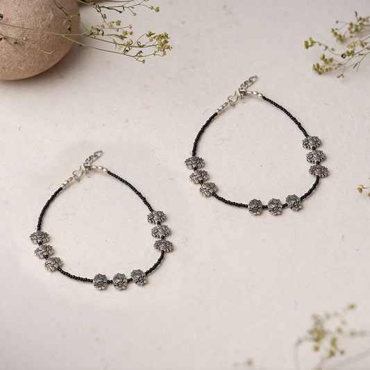 Pushp Payal- Oxidised beaded anklet