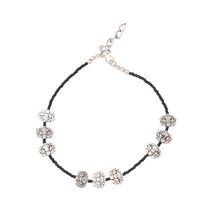 Pushp Payal- Oxidised beaded anklet