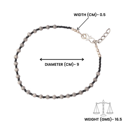 Shyamalika- Oxidised beaded anklet