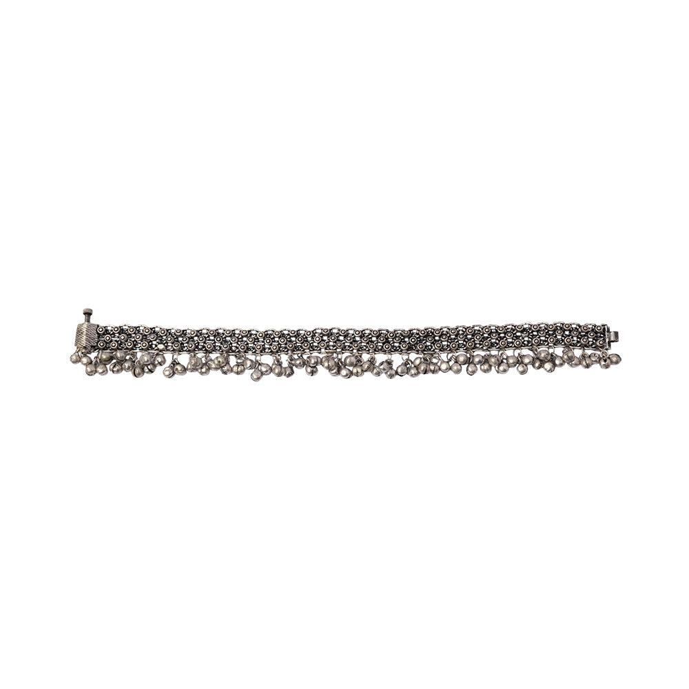 Ghunghroo- Silver oxidised Anklet