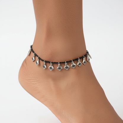 Noor- Oxidised beaded anklet