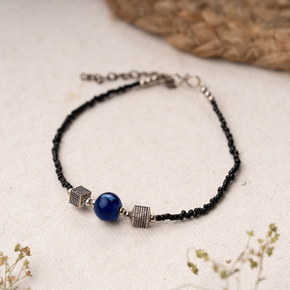 ShubhDrishti- Oxidised beaded anklet
