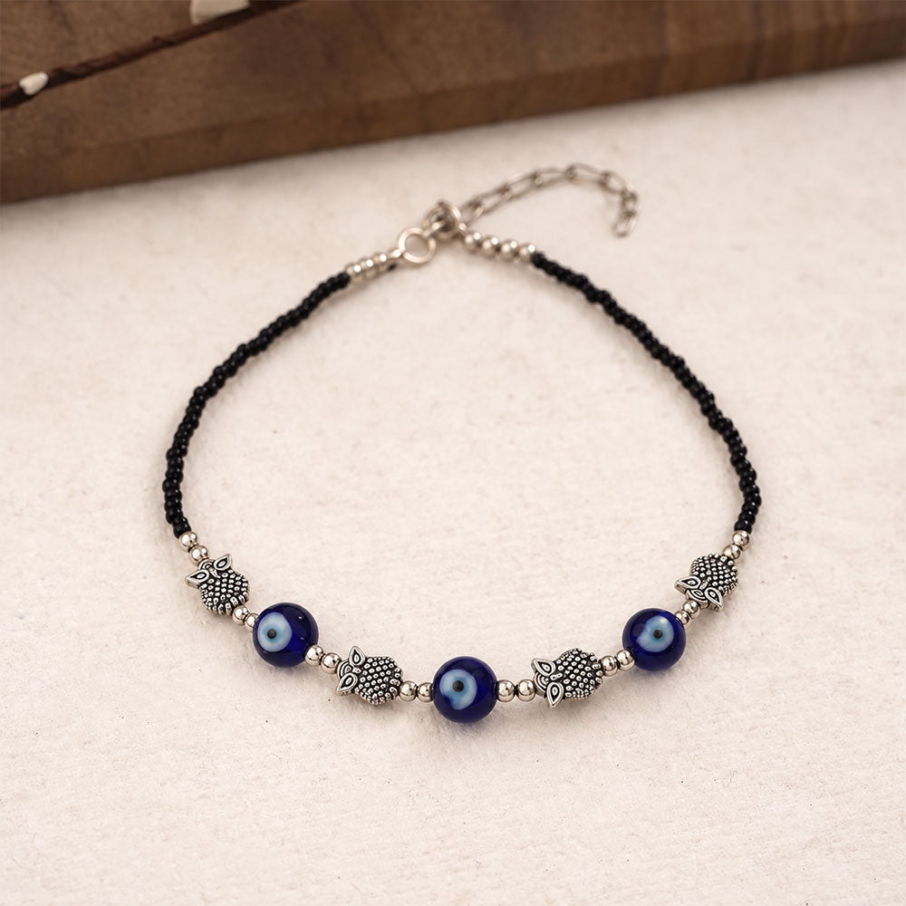 RaatPanchi- Oxidised beaded anklet