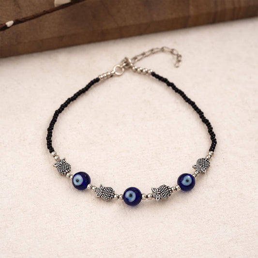 RaatPanchi- Oxidised beaded anklet