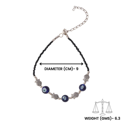 RaatPanchi- Oxidised beaded anklet