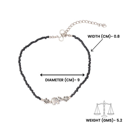 Hastinika- Oxidised beaded anklet
