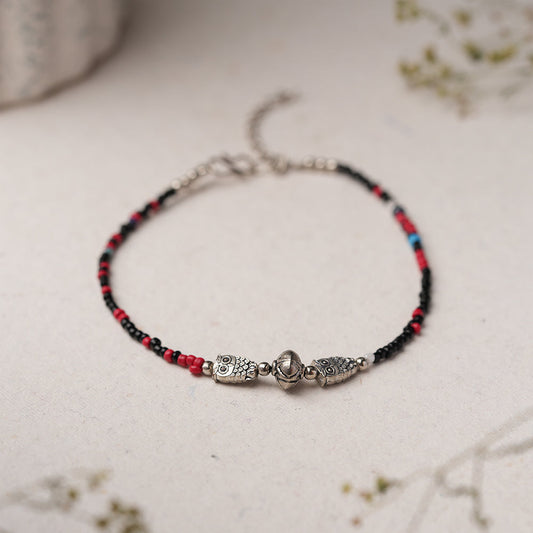 NishiRaksha- Oxidised beaded anklet