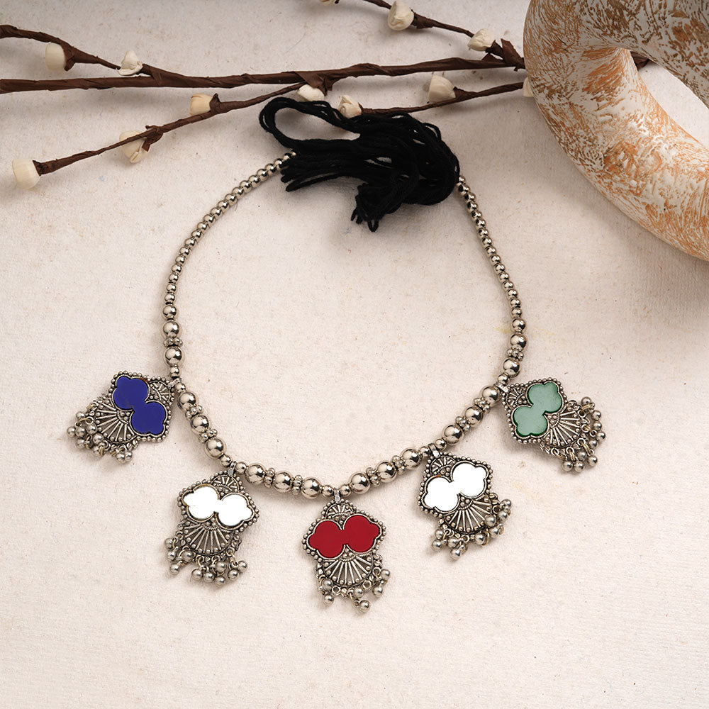 Chandravali- Silver Oxidised Neckpiece