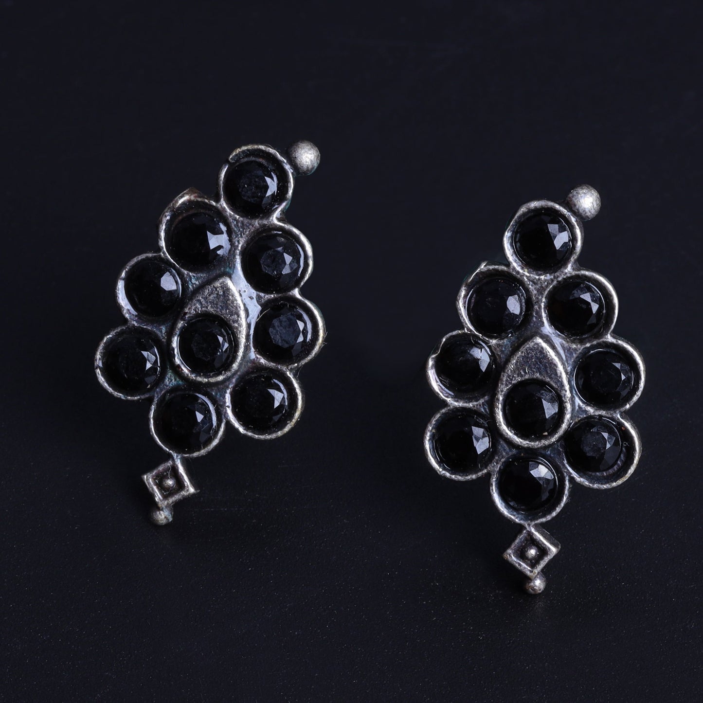 ShyamRatna- Silver Brass Stone-Studded Stud Earrings