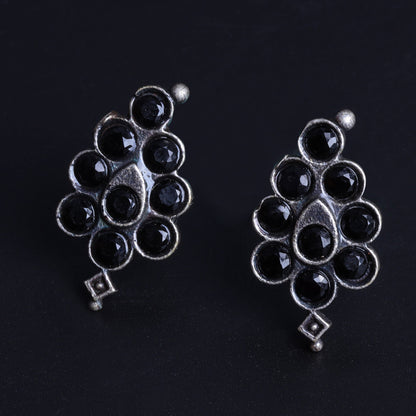 ShyamRatna- Silver Brass Stone-Studded Stud Earrings
