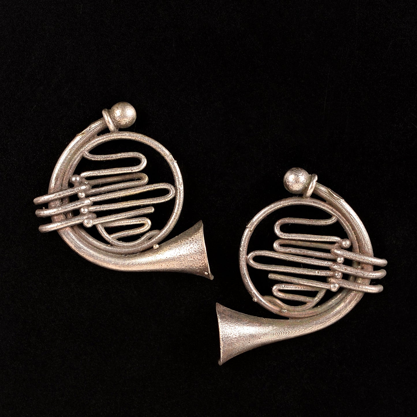 Sangeet- Silver Brass oxidised stud earrings