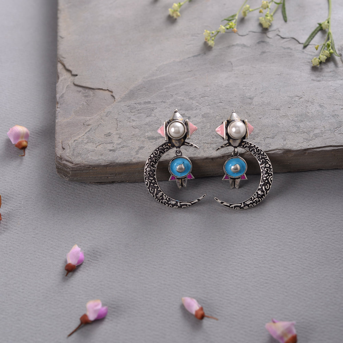Oxidised Earring