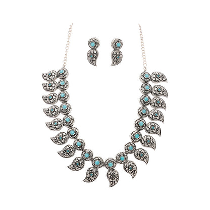 Parampara- Oxidised Neckpiece Set (Sky Blue)