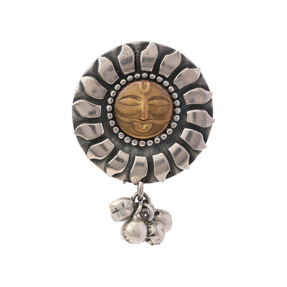 Surya- Silver Brass Oxidisd dangler earrings