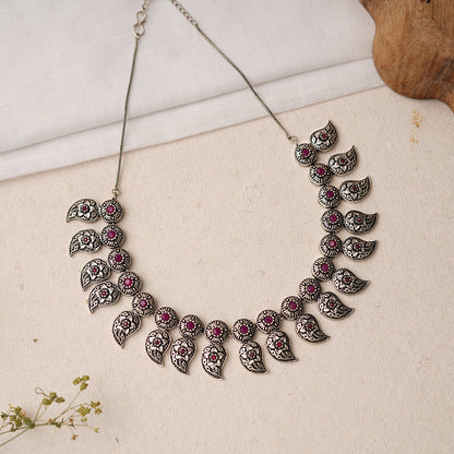 Parampara- Oxidised Neckpiece Set (Red)