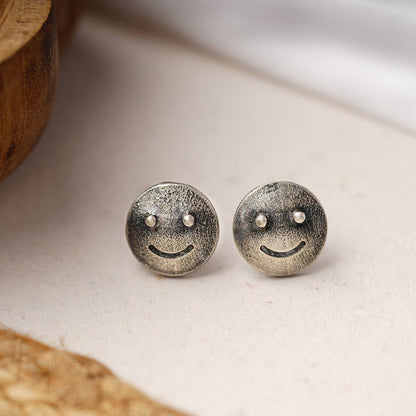 Muskaan- Silver Brass oxidised stud earrings