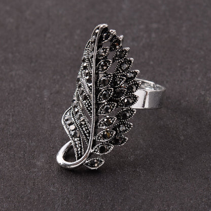 Ragini- Silver oxidised ring