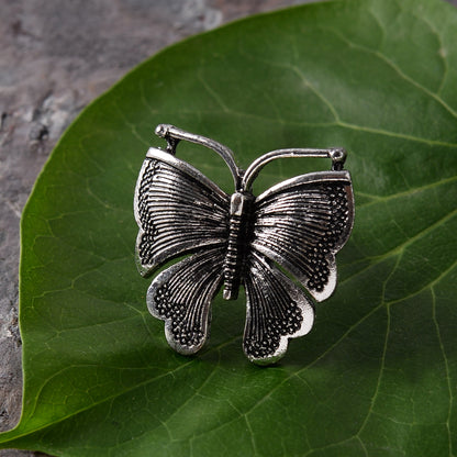 Charulata- Silver oxidised ring