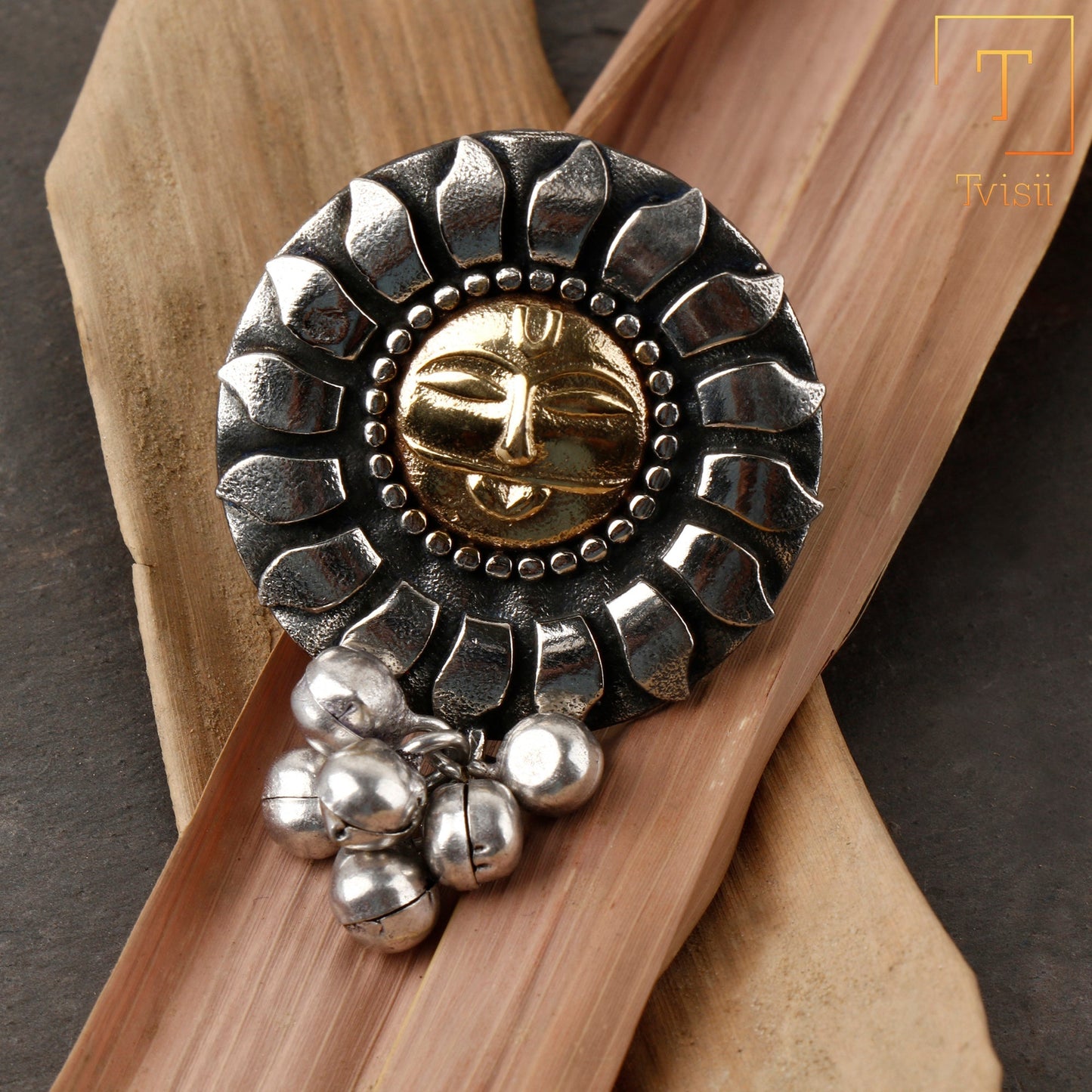 Aditya- Silver oxidised ring