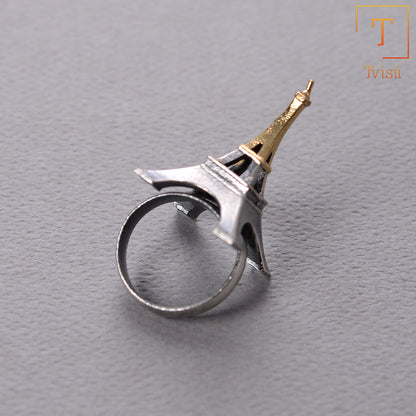 Premika- Silver oxidised ring