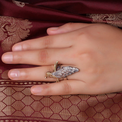 Moratara- Silver oxidised ring