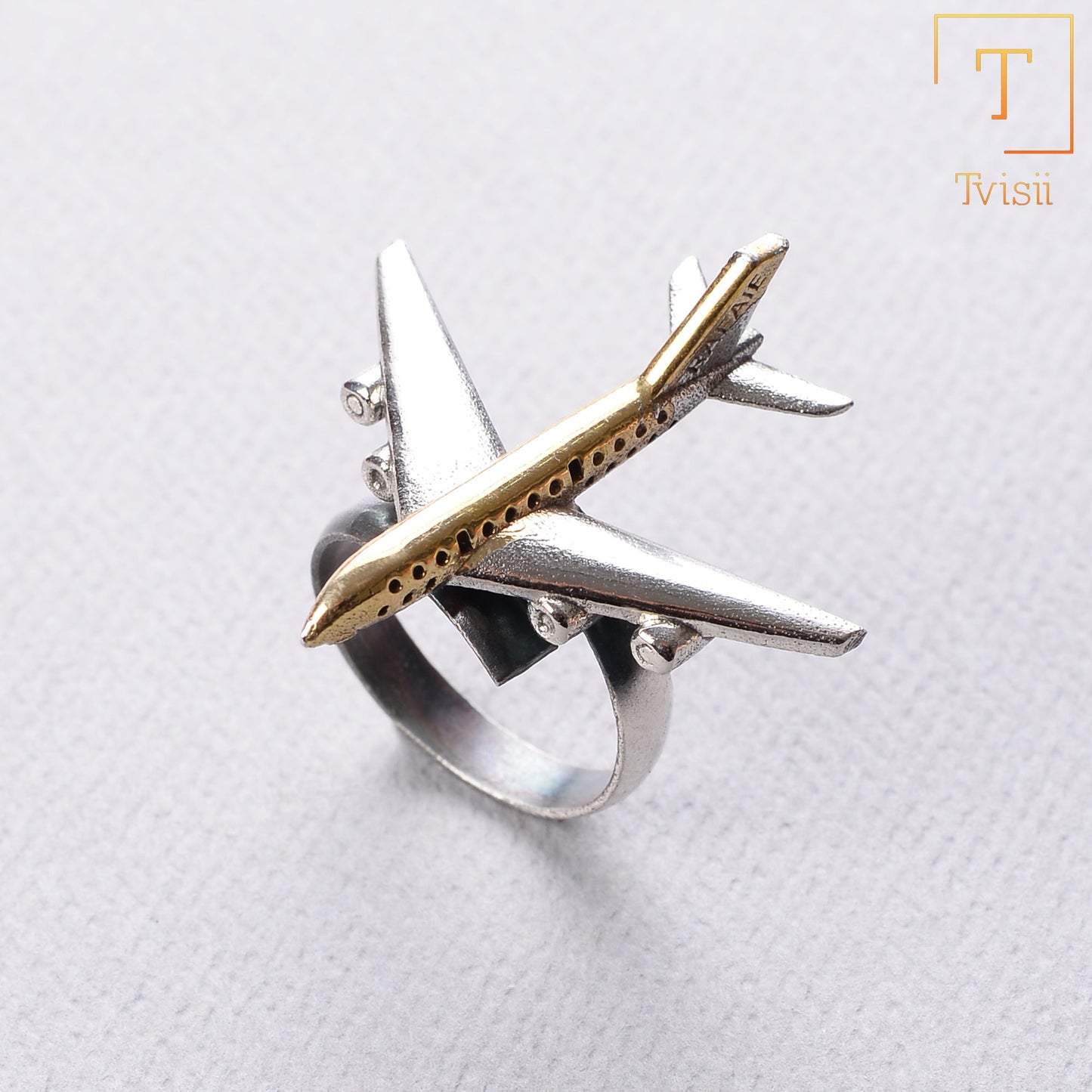 Vimaan- Silver oxidised ring