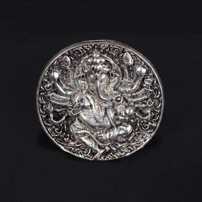 Ekadanta- Silver oxidised ring